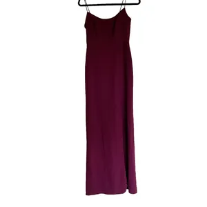 NWOT After Six X Nordstrom Spaghetti Strap V-Back Crepe Gown with Front Slit 4 thumbnail 8