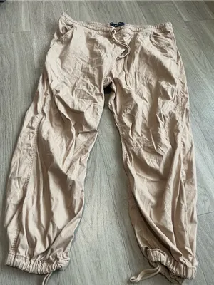 Hollister Men's Light Beige Drawstring Joggers thumbnail 1