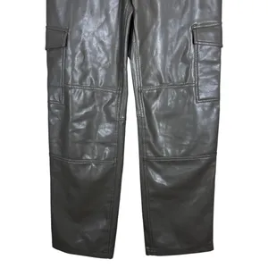 Abercrombie & Fitch 90s Relaxed High Rise Vegan Leather Cargo Pants Size 27/4 thumbnail 3