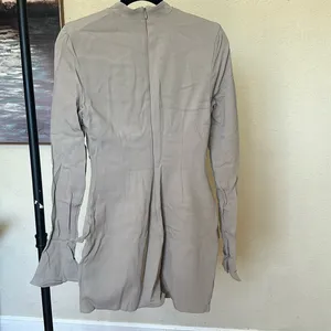 House Of Cb Mahalia Taupe Long Sleeve Mock Neck Mini Dress‎ NWOT Size M thumbnail 4