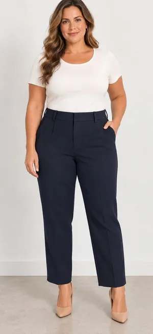 A New Day Womens High Rise Ankle Pants Black Size 4R Slightly Fitted Stretch thumbnail 1