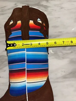 El General Western Cowboy Boots Brown Leather Serape Square Toe Women’s 9.5 thumbnail 8