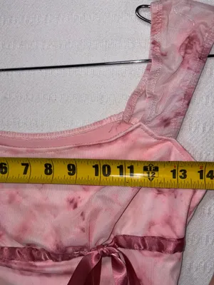 Womens Y2K Coquette Floral Asymmetrical Tank Top Size S Pink Ballet Fairy Girly thumbnail 5
