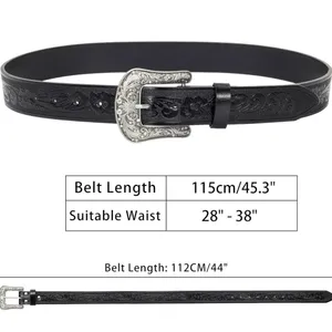 Eohak Western-Belt-for-Women-Cowgirl, PU-Leather with Vintage-Carved-Buckle thumbnail 3