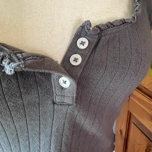 American Eagle  Grey Eyelet Crop Top thumbnail 2