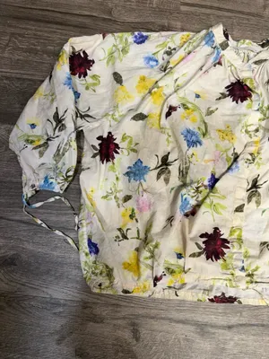 Zara Floral Long Sleeve Blouse Size L Boho Lightweight Top thumbnail 6