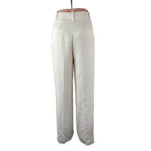 Aritzia Wilfred Women White Pleated High Rise Wide Leg Straight Trousers Pants 2 thumbnail 3