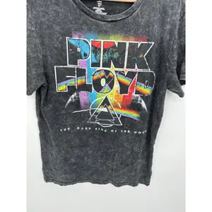 Pink Floyd Dark‎ Side of the Moon Graphic Tee Women Medium Black Mineral Wash thumbnail 3