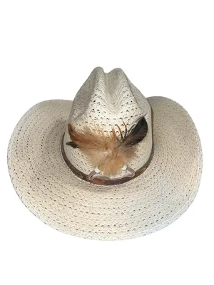 Cute natural straw cowgirl hat thumbnail 2