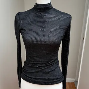 Generation Love Studded Mock Neck Long Sleeve Fitted Top Party Womens XS NEW thumbnail 3