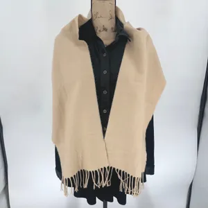 Pashmina Neutral‎ Tan Scarf Fringed Soft Lightweight Women Neutral Mininalist thumbnail 3