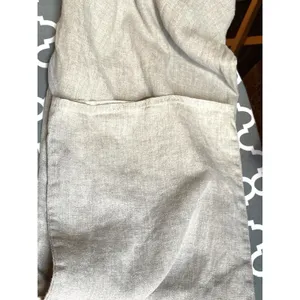 FLAX Pants M Fits L XL Linen Oatmeal Relaxed Lagenlook Coastal Grandma Capsule thumbnail 12