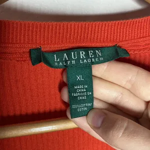 Lauren Ralph Lauren cotton v-neck 3/4 sleeve ribbed knit sweater size XL thumbnail 8