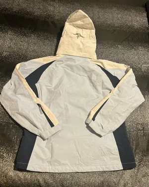 Womens Lg The North Face Colorblock Hooded Ski Jacket-Light Blue/White/Navy thumbnail 2
