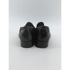Aldo Black Croc Embossed Leather Penny Loafers Square Toe Flat Shoes Womens 8.5 thumbnail 6