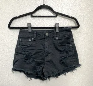 American Eagle Black Distressed Shorts thumbnail 1