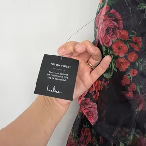 Lulus Black Floral Tiered Ruffle‎ Maxi Dress Sleeveless V-Neck Small NWT thumbnail 7