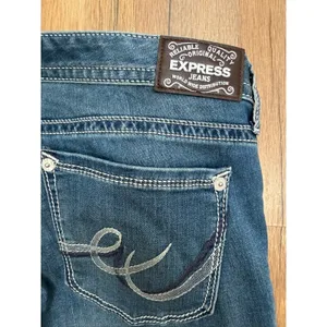 Express Bell Flare Low Rise Stretch Jeans Women's Size 10R Medium Wash Y2K Bootc thumbnail 8
