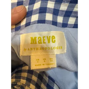 Maeve by Anthropologie Blue Gingham Wrap‎ Midi Skirt Size 2 Tie Waist thumbnail 8
