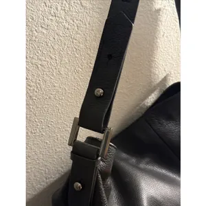 Tahari ASL Black Pebbled Leather Slouchy Hobo Shoulder Bag Adjustable Strap thumbnail 6