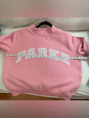 PARKE Valentine’s Varsity Mockneck Crewneck Pullover Sweatshirt Blush Lavender S thumbnail 7