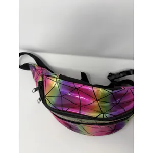 Rave Festival Luminous Fanny Pack Holographic Geometric Iridescent‎ thumbnail 4