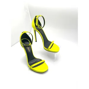 Saint Laurent Amber Fluo Yellow Ankle Strap Sandals YSL Heels size EU 36 thumbnail 4