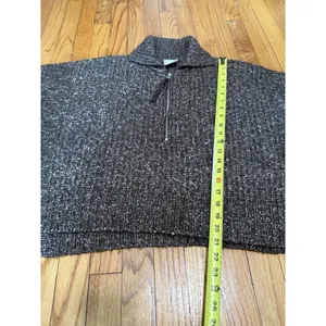 Varley Amelia Half Zip Knit Wool Blend Sweater Brown Flecked Boucle Size Small thumbnail 7