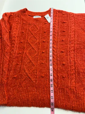 NWT Old Navy sweater red marl winter holiday fisherman grandpa large wool blend thumbnail 8