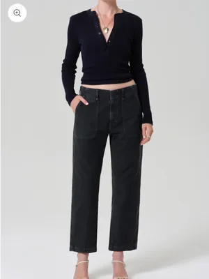 Citizens of Humanity Black Chino Cotton Pants Classic Tailored Fit Size 26 thumbnail 10