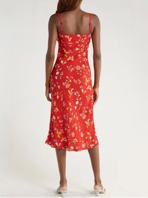 Reformation Camira Floral-Print Crepe Midi Dress in Borsa 6 thumbnail 6