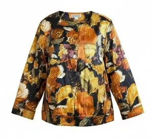 Pendleton Blouse Womens Medium Floral Button Front Silk‎ Long Sleeve Top thumbnail 1