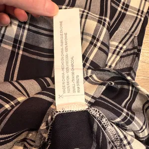 THREAD AND SUPPLY Black Button Down Plaid‎ Short Sleeve Shirt Dress Small S thumbnail 4
