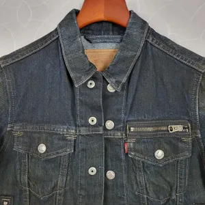 Levis Red Tab Trucker Denim Jacket Womens Medium Dark Wash Snap Closure 2 Pocket thumbnail 10