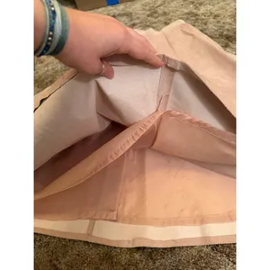 NWT Vintage Pia Rucci Pastel Pink Genuine Suede Leather Midi Skirt Boho A Line thumbnail 5