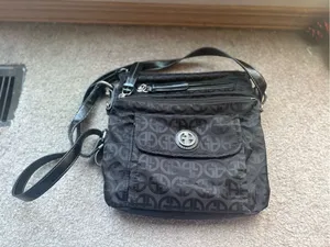 Giani Bernini Y2K Black Monogram Organizer Crossbody Bag + Coin Pouch thumbnail 8