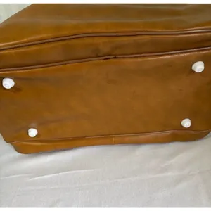 Vintage Peter Hantz Caramel Brown Faux Leather Travel Bag Shoulder Duffle thumbnail 9