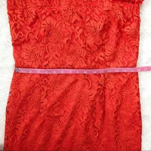 THALIA SODI Strapless Lace Cocktail Dress Medium Orange Midi Cocktail‎ Party New thumbnail 10