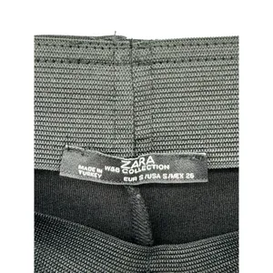 ZARA W&B Collection Black Pull On Ponte Pants Leggings Faux‎ Leather Suede Small thumbnail 5
