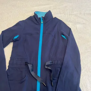 Lululemon navy blue vintage waist scrunch string jacket 4 women thumbnail 6