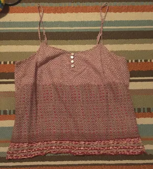 American Eagle Printed Button Down Tank Top thumbnail 1