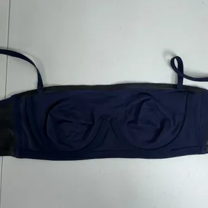 Aerie 36B Smoothez Bandeau Bra Navy Blue Wireless Removable Straps Seamless thumbnail 9