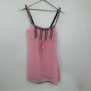 Vintage Y2K Pink Baby Doll Slip Gown Size Small Early 2000s thumbnail 2