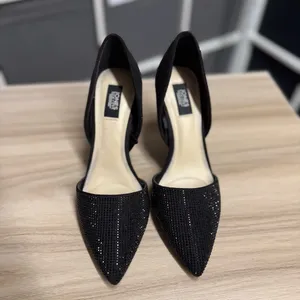 Jones New York Catie Pointy Toe Dress Pumps Rhinestone Elegant Black Heels thumbnail 4