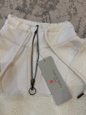 Sweaty Betty Sherpa Half Zip Sweatshirt Lily White NWT Size Large thumbnail 3