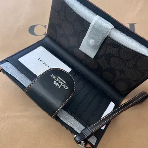 Phone Wallet With Leopard Print And Signature Canvas Interior coach cc869 thumbnail 4