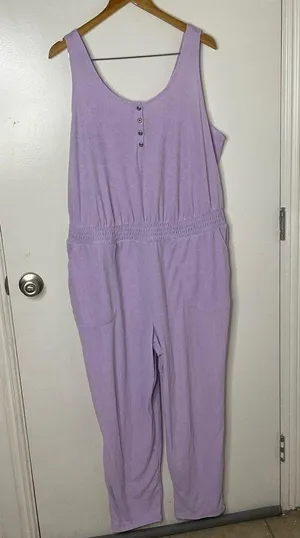 Torrid Sleep Terry Jumpsuit Size 2X Lavender Lounge thumbnail 1