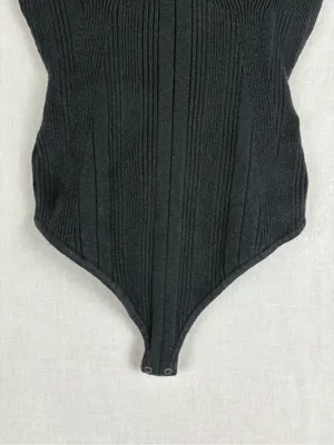 Abercrombie & Fitch Short-Sleeve Sweetheart Sweater Bodysuit Black Size S thumbnail 2