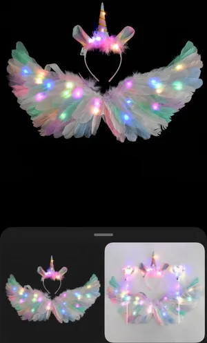 Light up unicorn wings Halloween costume thumbnail 2