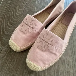 Tory Burch Weston Espadrilles Canvas Flat Seashell Pink Resort Summer Women Sz 7 thumbnail 2